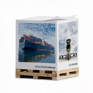 3' x 3' Sticky Paper Note Cube With Wood Pallet