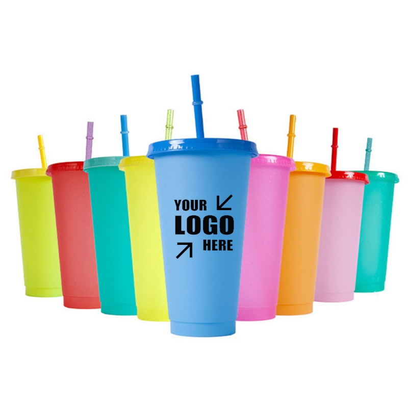 24oz Plastic Color Changing Sippy Cups
