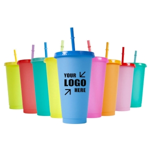 24oz Plastic Color Changing Sippy Cups