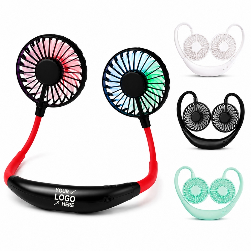 Rechargeable Neck Fan w/ LED Light Rechargeable Neck Fan w/ LED Light