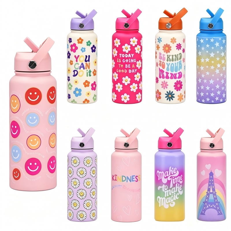 1000ML Vacuum Insulated Foldable Straw Bottle 1000ML Vacuum Insulated Foldable Straw Bottle