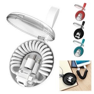 3-in-1 Retractable Spring Charging Cable